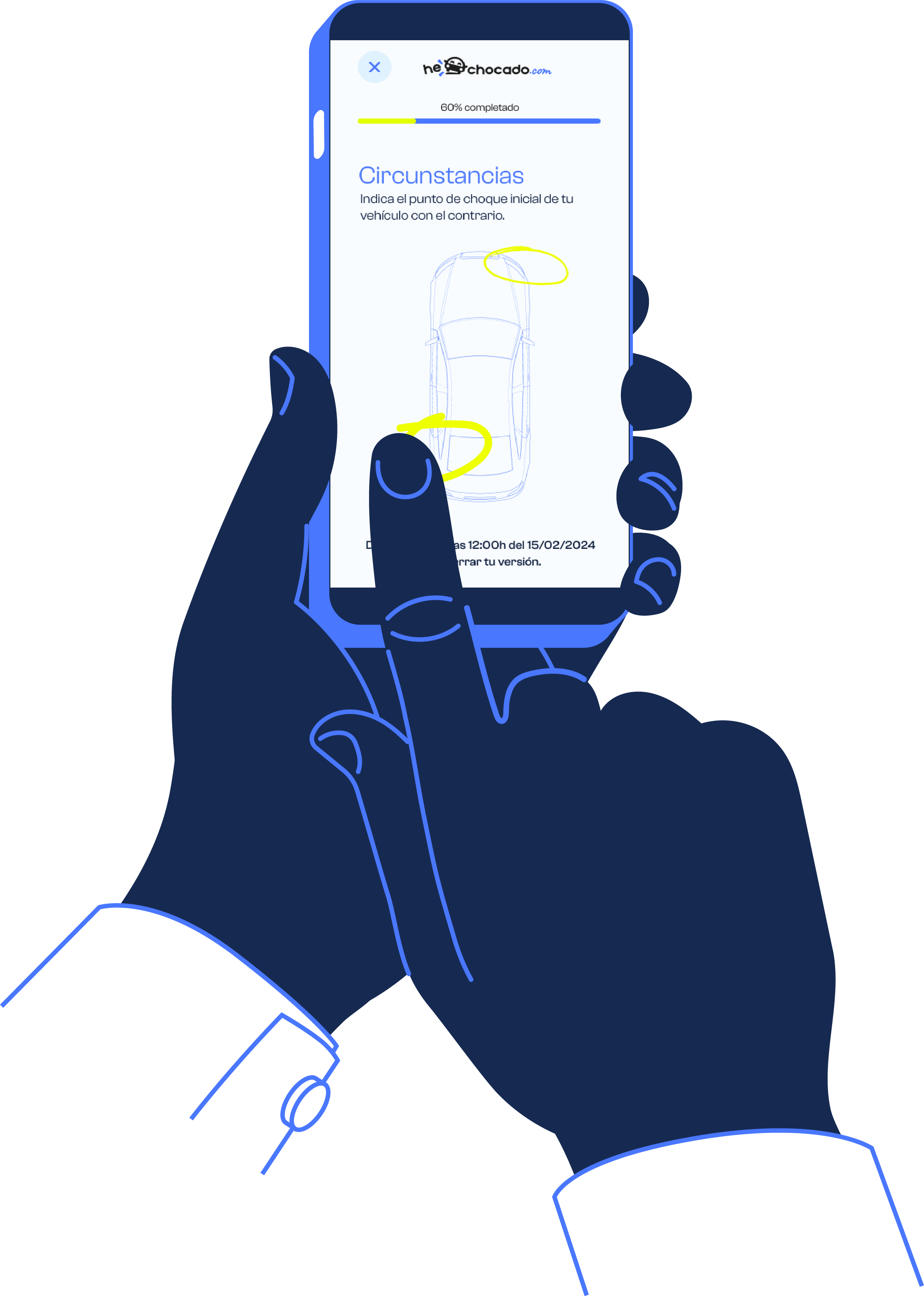 Mano sosteniendo un móvil