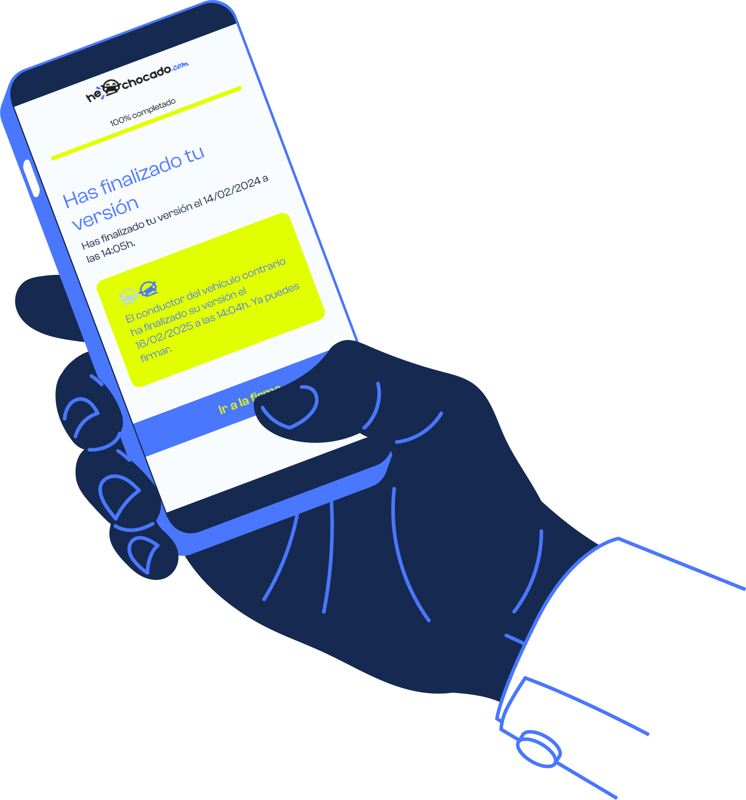 Mano sosteniendo un móvil