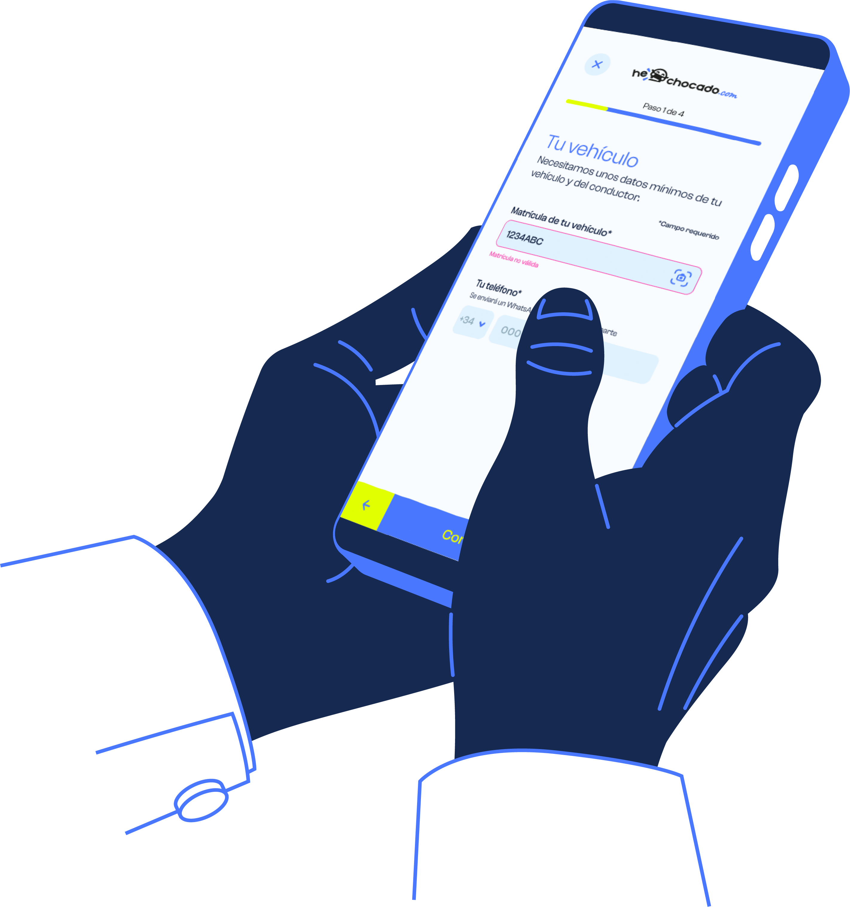 Mano sosteniendo un móvil